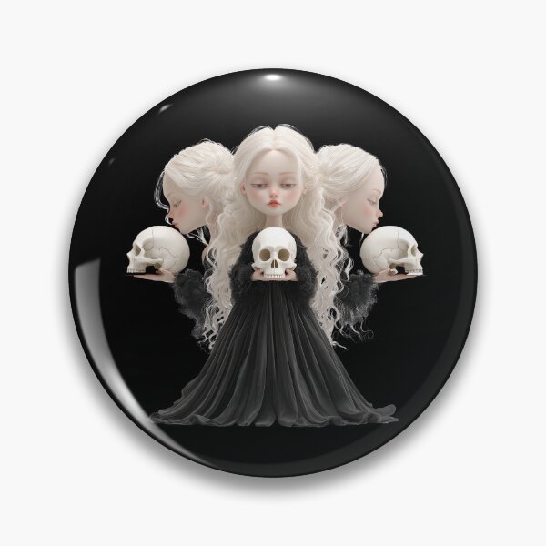 Item preview, Hekate Chibi Halloween Skull Goddess | Cute Spooky Witch Art designed and sold by GoldenChiArt.