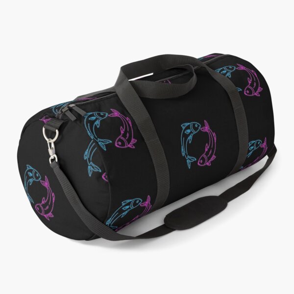 Item preview, Neon Yin Yang Fish – Minimalist Glowing Blue and Pink Line Art designed and sold by PixelVibe782.