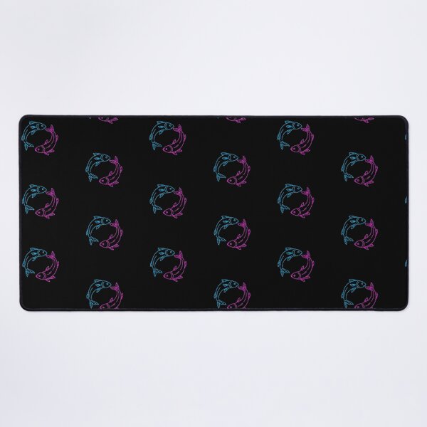 Item preview, Neon Yin Yang Fish – Minimalist Glowing Blue and Pink Line Art designed and sold by PixelVibe782.