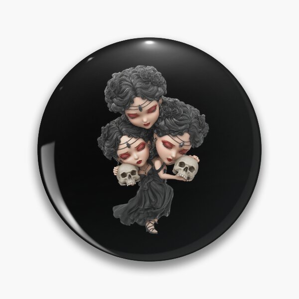 Item preview, Hekate Chibi Halloween Skull Goddess | Dark Cute Gothic Witch Art designed and sold by GoldenChiArt.