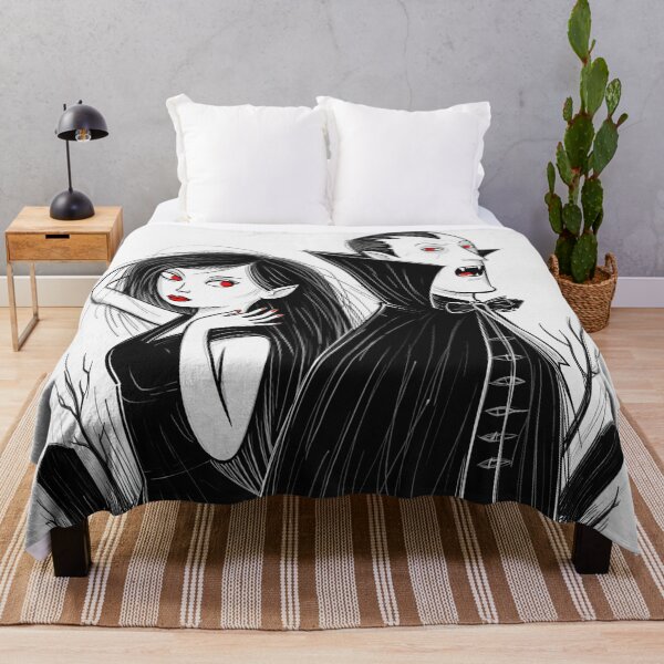 Item preview, Vampire count Dracula and his hypnotic bride  illustration halloween art designed and sold by Vintage Designs +.