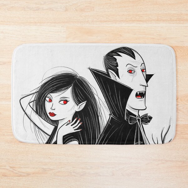 Item preview, Vampire count Dracula and his hypnotic bride  illustration halloween art designed and sold by Vintage Designs +.