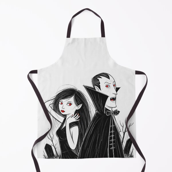 Item preview, Vampire count Dracula and his hypnotic bride  illustration halloween art designed and sold by Vintage Designs +.
