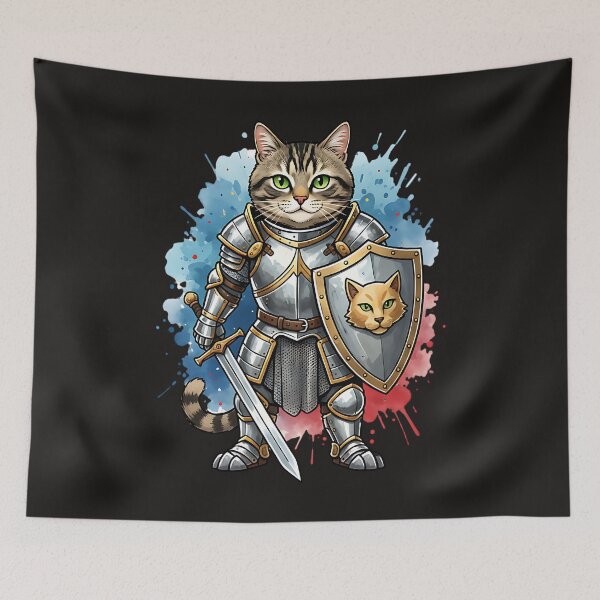 Item preview, Medieval Cat Knight in Shining Armor designed and sold by AwesomeBeyondLimits.