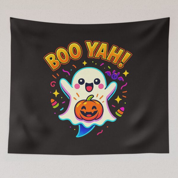Item preview, Cute Boo Yah Ghost Halloween designed and sold by AwesomeBeyondLimits.