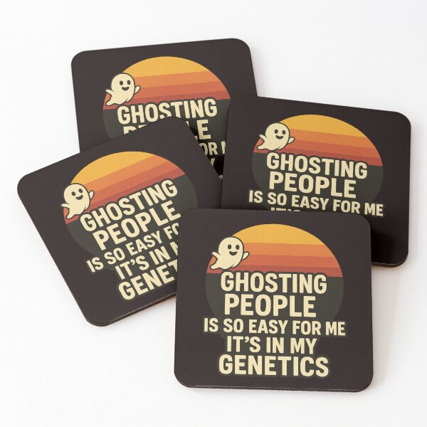 Item preview, Ghosting People Is So Easy – Retro Sunset Ghost Funny Quote Design designed and sold by FrameFlow.