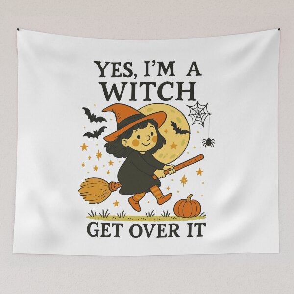 Item preview, Yes I'm A Witch Get Over It Funny Halloween Design designed and sold by LuminOrb.