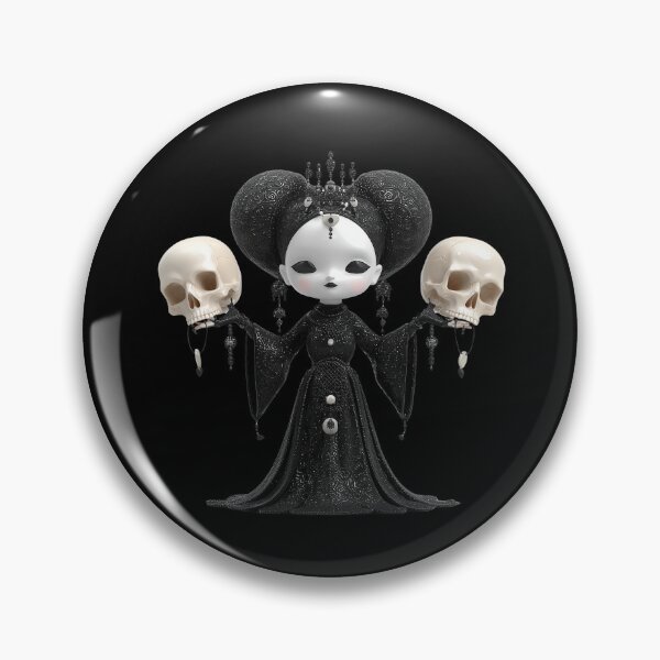 Item preview, Hekate Chibi Halloween Skull Goddess | Gothic Cute Witch Art designed and sold by GoldenChiArt.