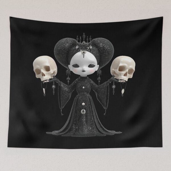 Item preview, Hekate Chibi Halloween Skull Goddess | Gothic Cute Witch Art designed and sold by GoldenChiArt.