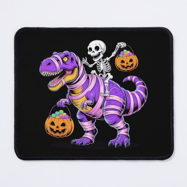 Item preview, Skeleton Riding Mummy Dinosaur Pumpkin Candy Bucket Halloween designed and sold by thebest-2studio.