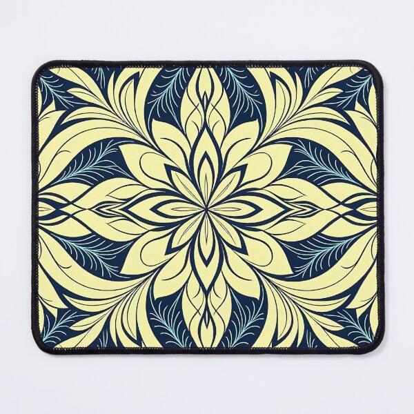 Item preview, Blue, Flowers & Leaves, Abstract Artistic Stylize, Symmetrical Repeated Texture Pattern (image size 8320x12480) designed and sold by Digital-Davinci.