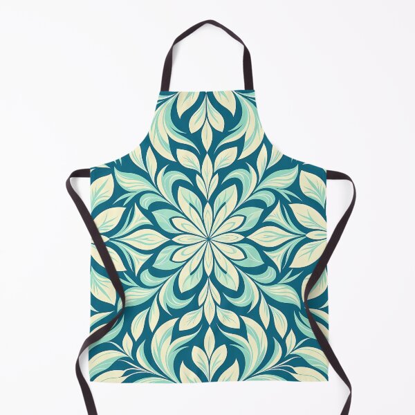 Item preview, Blue, Flowers & Leaves, Abstract Artistic Stylize, Symmetrical Repeated Texture Pattern (image size 8320x12480) designed and sold by Digital-Davinci.