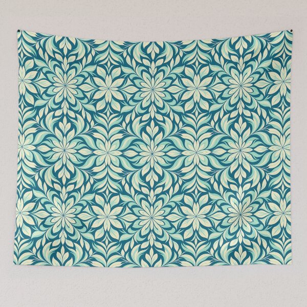 Item preview, Blue, Flowers & Leaves, Abstract Artistic Stylize, Symmetrical Repeated Texture Pattern (image size 8320x12480) designed and sold by Digital-Davinci.