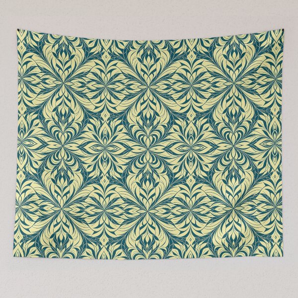 Item preview, Blue, Flowers & Leaves, Abstract Artistic Stylize, Symmetrical Repeated Texture Pattern (image size 8320x12480) designed and sold by Digital-Davinci.