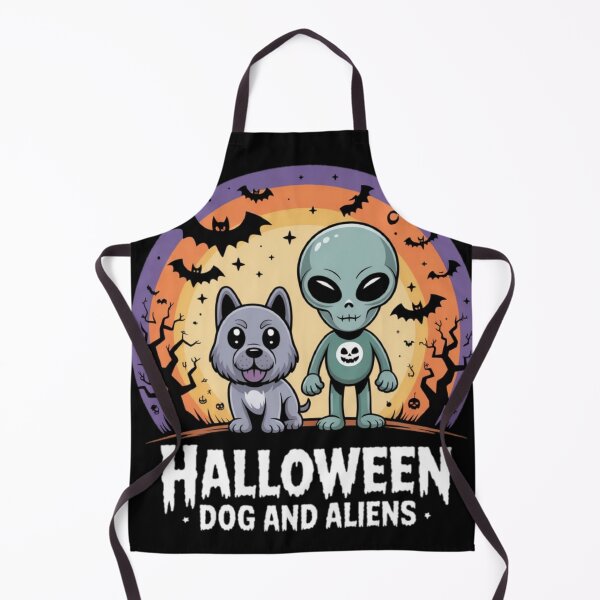 Item preview, Halloween Alien with Dog and Spooky Night Scene designed and sold by ALL ART .