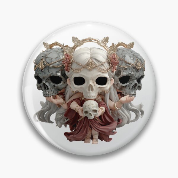 Item preview, Hekate Chibi Halloween Skull Goddess | Gothic Cute Witch Art designed and sold by GoldenChiArt.