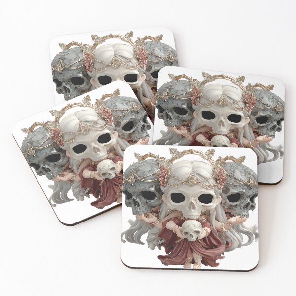 Item preview, Hekate Chibi Halloween Skull Goddess | Gothic Cute Witch Art designed and sold by GoldenChiArt.