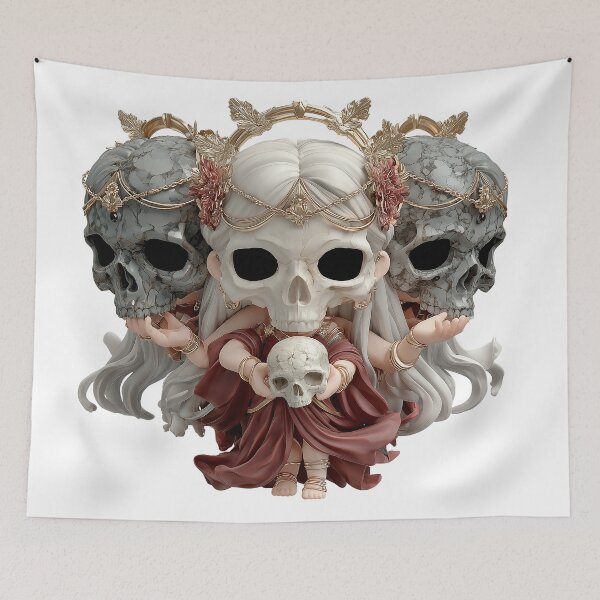 Item preview, Hekate Chibi Halloween Skull Goddess | Gothic Cute Witch Art designed and sold by GoldenChiArt.