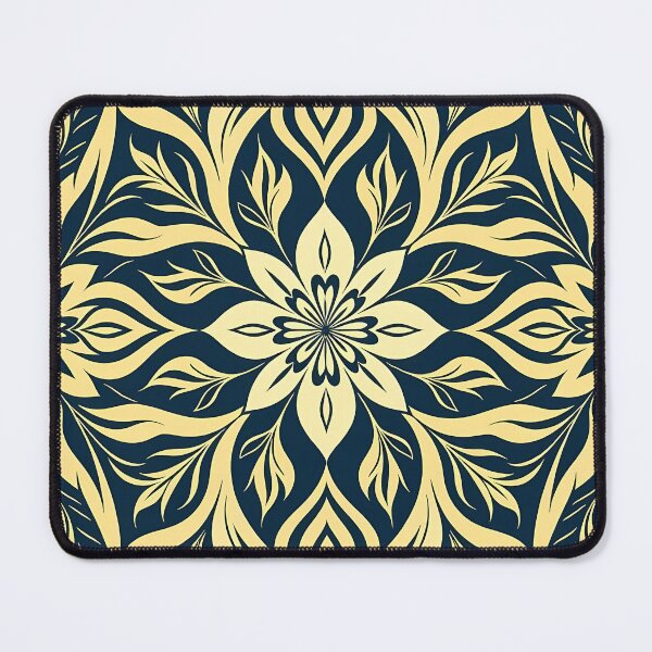 Item preview, Blue, Flowers & Leaves, Abstract Artistic Stylize, Symmetrical Repeated Texture Pattern (image size 8320x12480) designed and sold by Digital-Davinci.