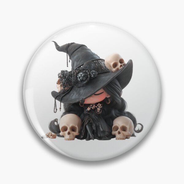 Item preview, Hekate Chibi Halloween Skull Goddess | Gothic Witchy Chibi Art designed and sold by GoldenChiArt.