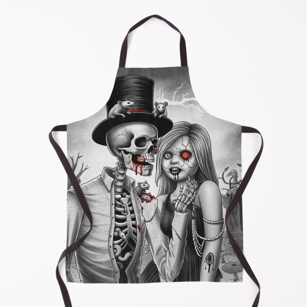 Item preview,  Fancy dapper Skeleton man and creepy zombie girl cool horror art designed and sold by Vintage Designs +.