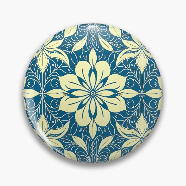 Item preview, Blue, Flowers & Leaves, Abstract Artistic Stylize, Symmetrical Repeated Texture Pattern (image size 8320x12480) designed and sold by Digital-Davinci.