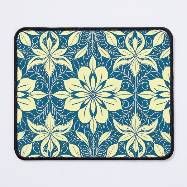 Item preview, Blue, Flowers & Leaves, Abstract Artistic Stylize, Symmetrical Repeated Texture Pattern (image size 8320x12480) designed and sold by Digital-Davinci.