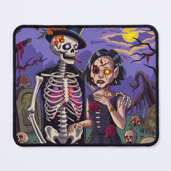 Item preview,  Fancy dapper Skeleton man and creepy zombie girl cool horror art designed and sold by Vintage Designs +.