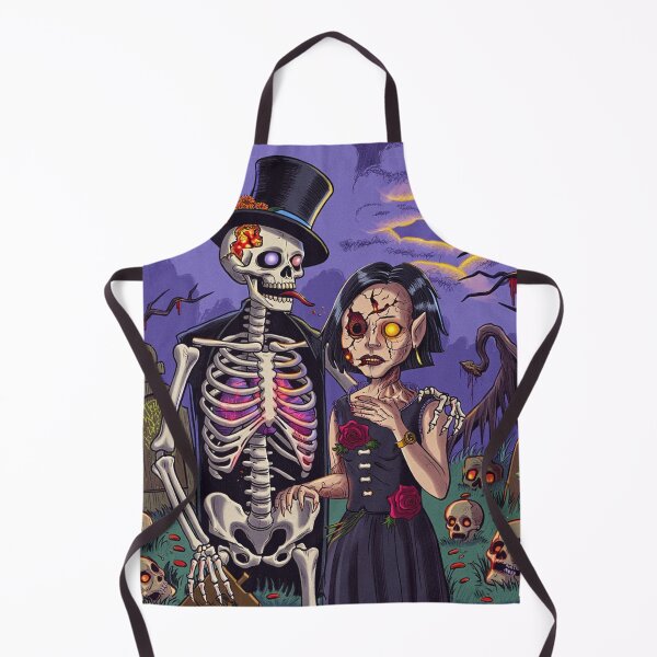 Item preview,  Fancy dapper Skeleton man and creepy zombie girl cool horror art designed and sold by Vintage Designs +.