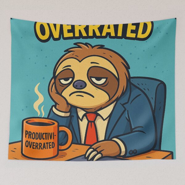 Item preview, Funny Sloth Office Comic – Productivity Overrated designed and sold by Day Dreamer.