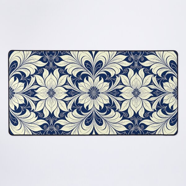 Item preview, Blue, Flowers & Leaves, Abstract Artistic Stylize, Symmetrical Repeated Texture Pattern (image size 8320x12480) designed and sold by Digital-Davinci.