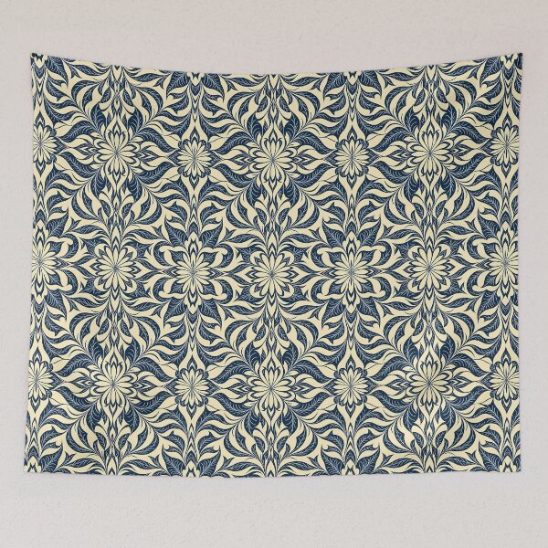 Item preview, Blue, Flowers & Leaves, Abstract Artistic Stylize, Symmetrical Repeated Texture Pattern (image size 8320x12480) designed and sold by Digital-Davinci.