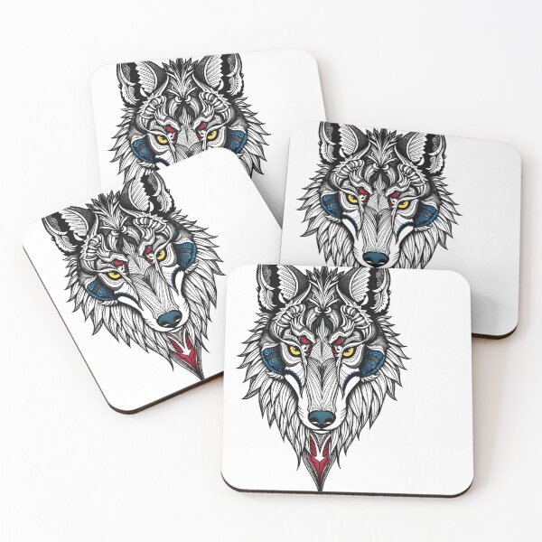 Item preview,  Ornate Tribal Wolf Head designed and sold by TysonTorphy.