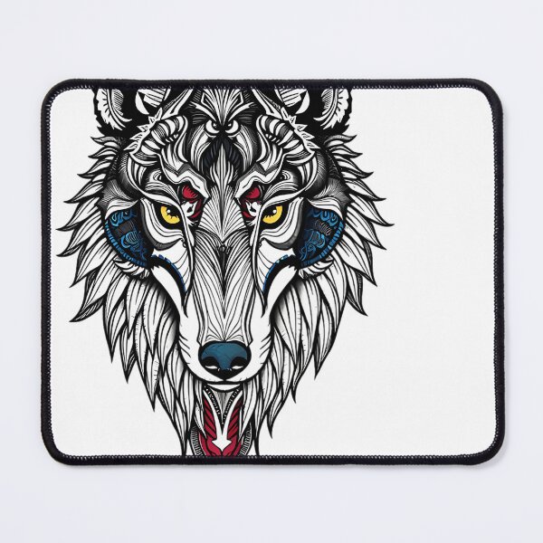 Item preview,  Ornate Tribal Wolf Head designed and sold by TysonTorphy.