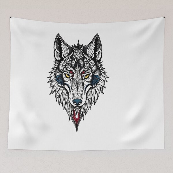 Item preview,  Ornate Tribal Wolf Head designed and sold by TysonTorphy.