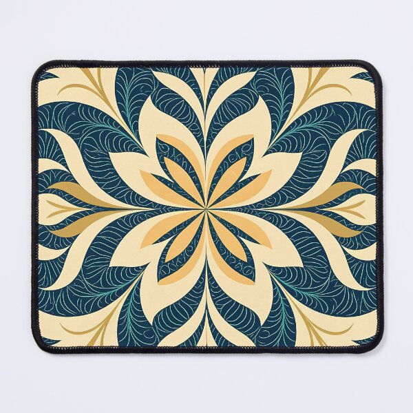 Item preview, Blue, Flowers & Leaves, Abstract Artistic Stylize, Symmetrical Repeated Texture Pattern (image size 8320x12480) designed and sold by Digital-Davinci.