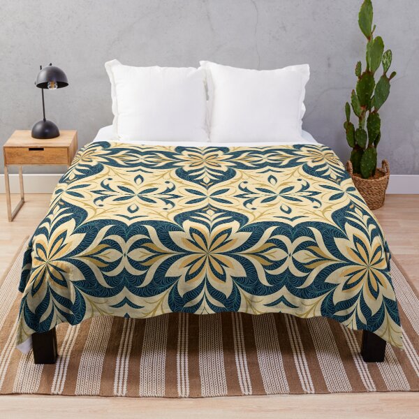 Item preview, Blue, Flowers & Leaves, Abstract Artistic Stylize, Symmetrical Repeated Texture Pattern (image size 8320x12480) designed and sold by Digital-Davinci.