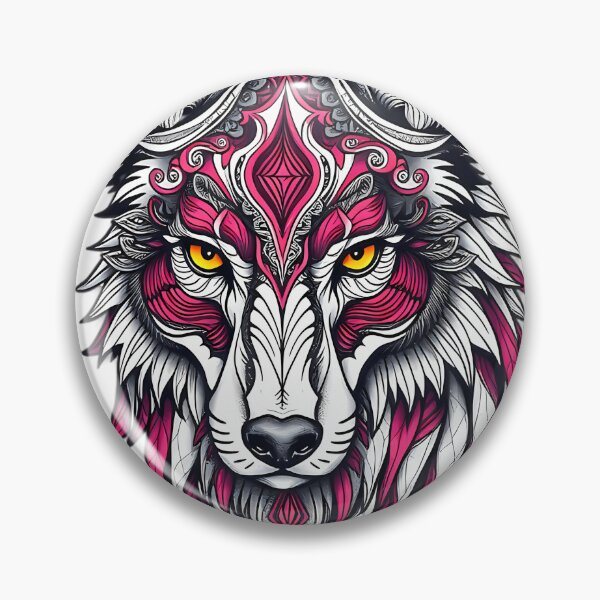 Artikelvorschau, Ornamentaler Wolf mit ethnischen Mustern - Illustration im Tattoo-Stil entworfen und verkauft von TysonTorphy.