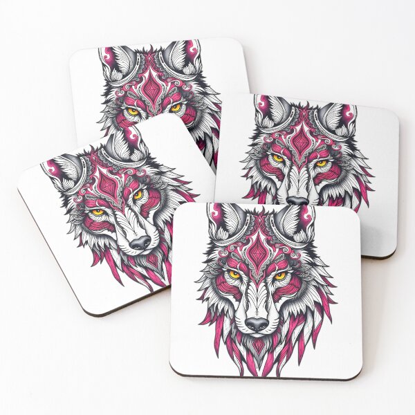 Artikelvorschau, Ornamentaler Wolf mit ethnischen Mustern - Illustration im Tattoo-Stil entworfen und verkauft von TysonTorphy.