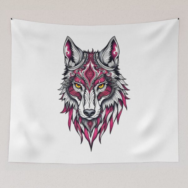 Item preview, Ornamental Wolf With Ethnic Patterns - Tattoo Style Illustration designed and sold by TysonTorphy.