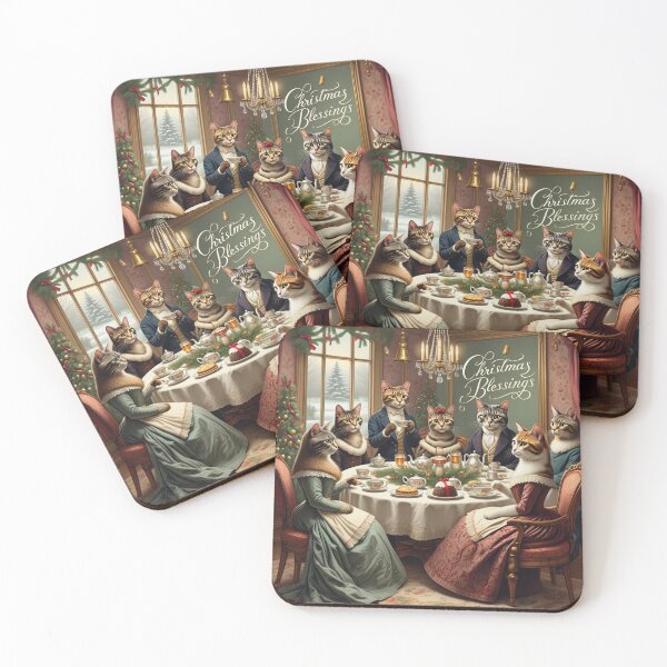 Item preview, Christmas with the victorian Cat family designed and sold by Vintage Designs +.