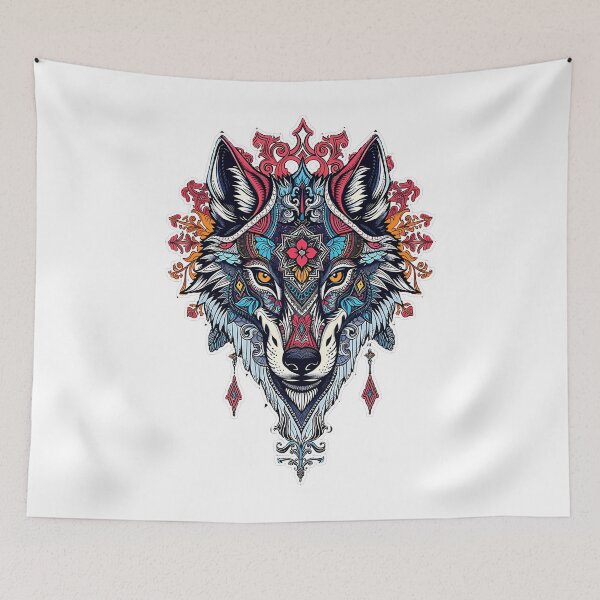 Item preview, Wolf Head Mandala - Intricate Tribal Art designed and sold by TysonTorphy.