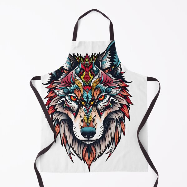 Item preview, Ornate Tribal Wolf Head With Vibrant Patterns designed and sold by TysonTorphy.
