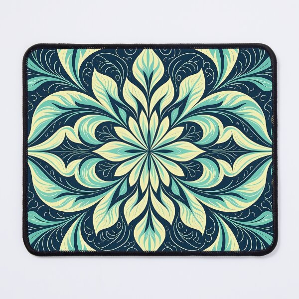 Item preview, Blue, Flowers & Leaves, Abstract Artistic Stylize, Symmetrical Repeated Texture Pattern (image size 8320x12480) designed and sold by Digital-Davinci.
