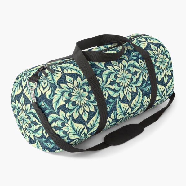 Item preview, Blue, Flowers & Leaves, Abstract Artistic Stylize, Symmetrical Repeated Texture Pattern (image size 8320x12480) designed and sold by Digital-Davinci.