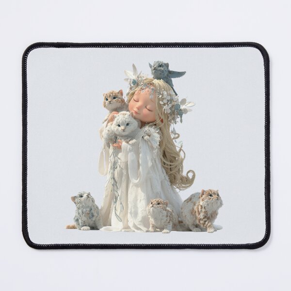 Item preview, Freyja Chibi Goddess with Cats | Kawaii Norse Mythology Art designed and sold by GoldenChiArt.