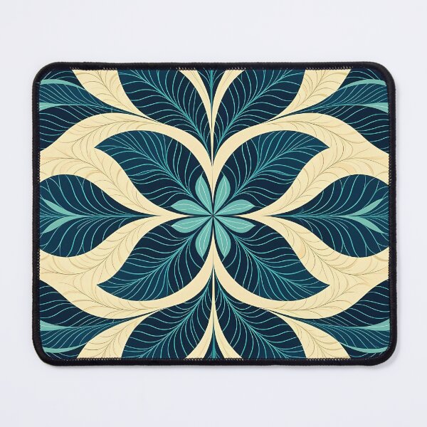 Item preview, Blue, Flowers & Leaves, Abstract Artistic Stylize, Symmetrical Repeated Texture Pattern (image size 8320x12480) designed and sold by Digital-Davinci.