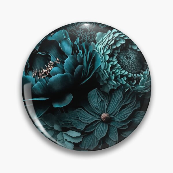 Item preview, Renaissance Vibes Moody Opulent Flowers Teal designed and sold by artsandsoul.
