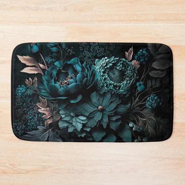 Item preview, Renaissance Vibes Moody Opulent Flowers Teal designed and sold by artsandsoul.