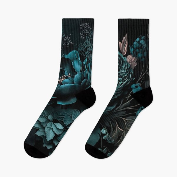 Item preview, Renaissance Vibes Moody Opulent Flowers Teal designed and sold by artsandsoul.